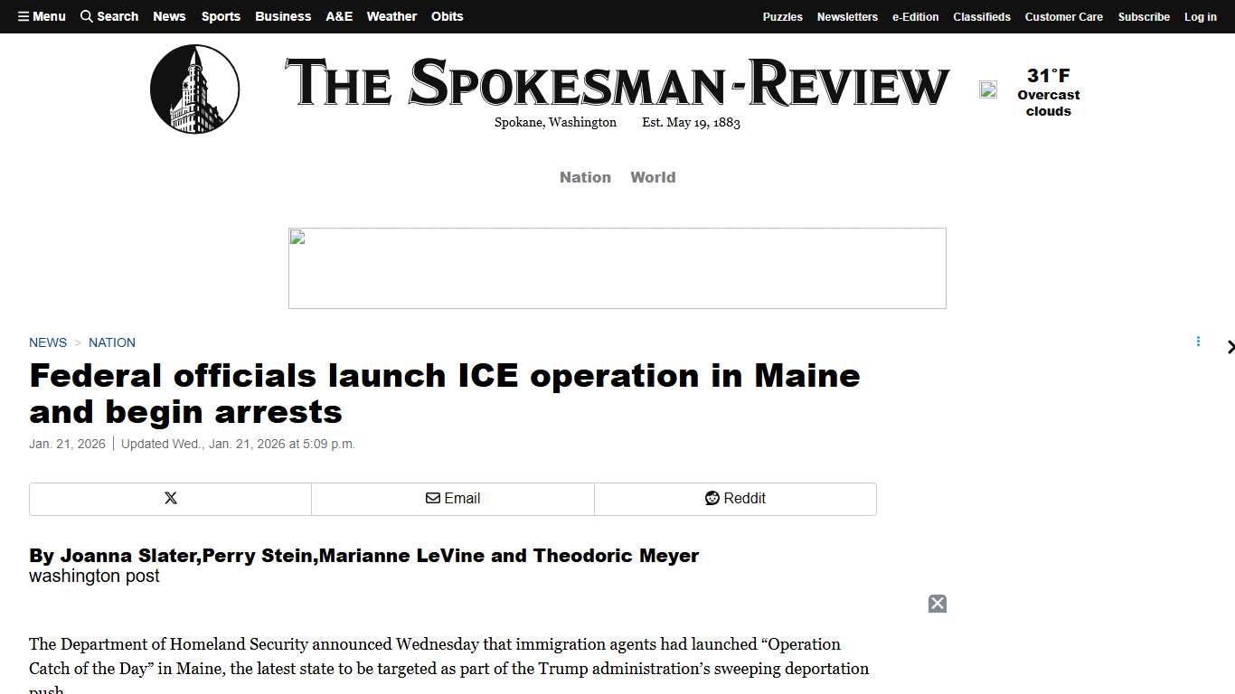 Federal officials launch ICE operation in Maine and begin arrests