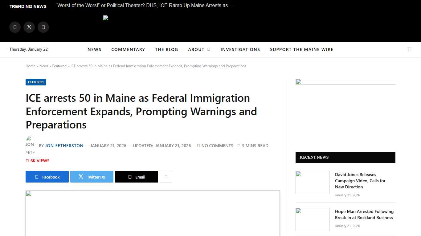 ICE arrests 50 in Maine as Federal Immigration Enforcement Expands, Prompting Warnings and Preparations - The Maine Wire