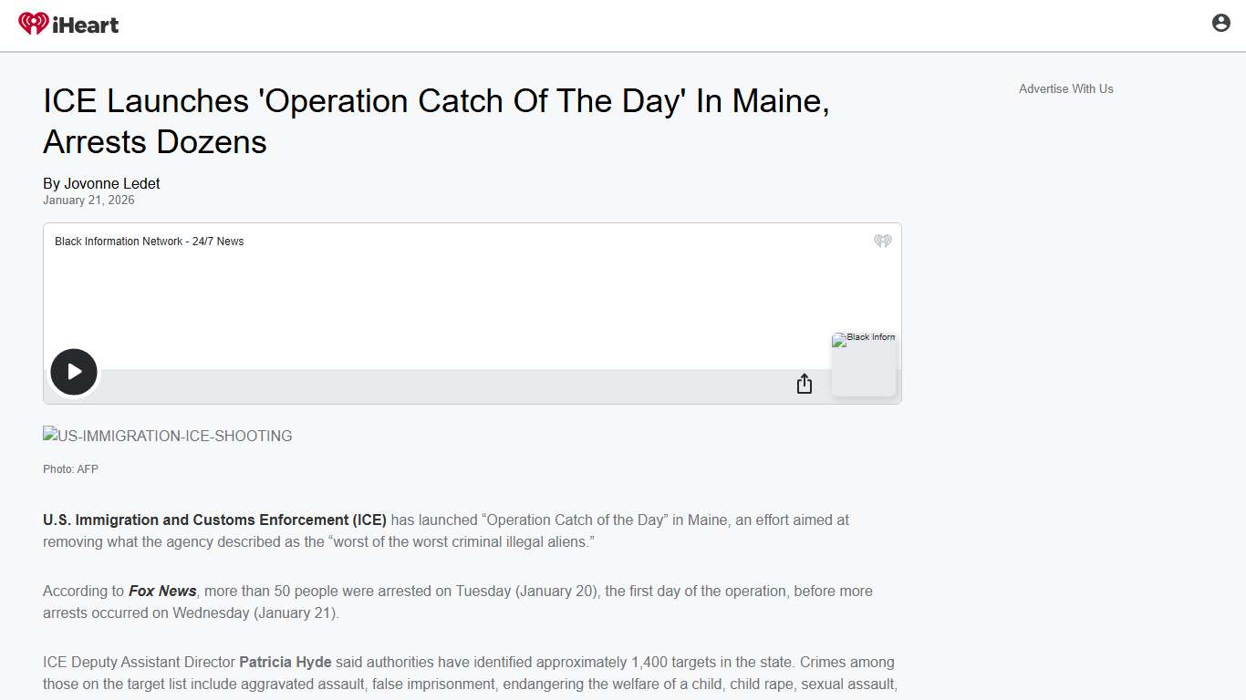 ICE Launches 'Operation Catch Of The Day' In Maine, Arrests Dozens iHeart